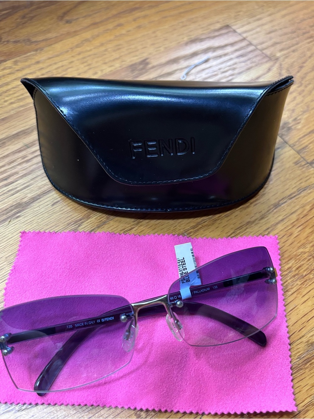 VTG Fendi FS248 Blue Steel Rimless Sunglasses NWT